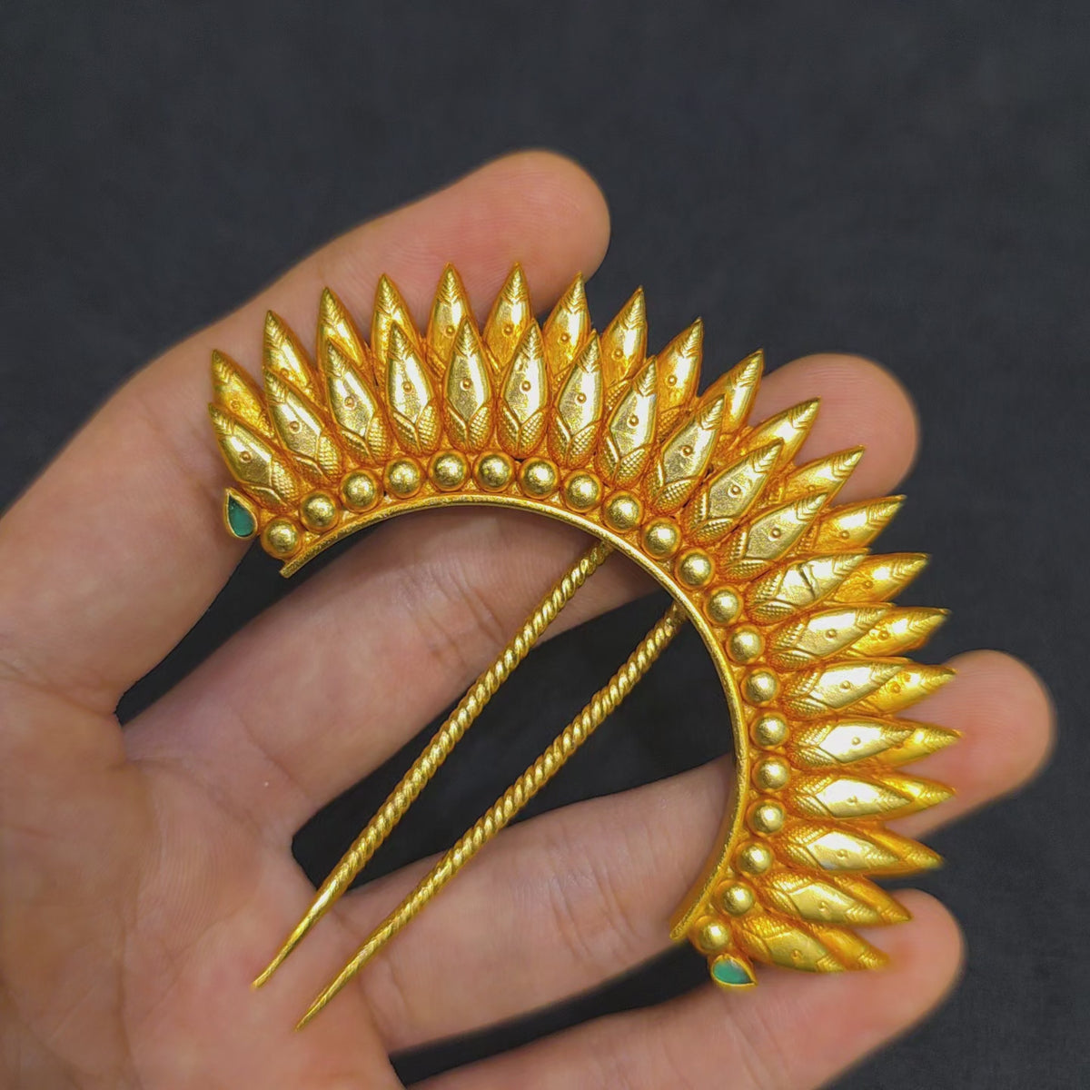 Mayura Surya 925 Silver Kesh Pin