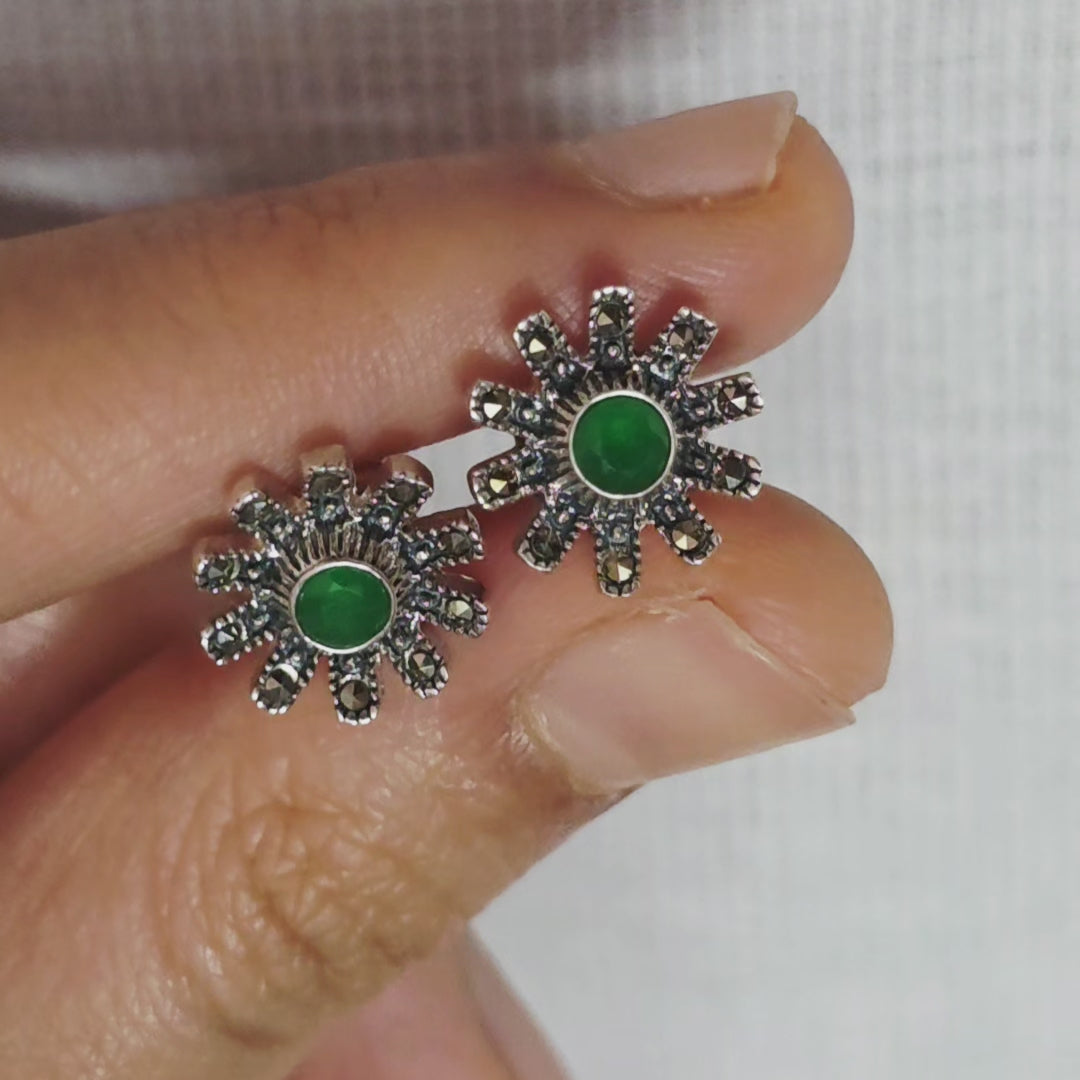 Emerald Bloom Studs