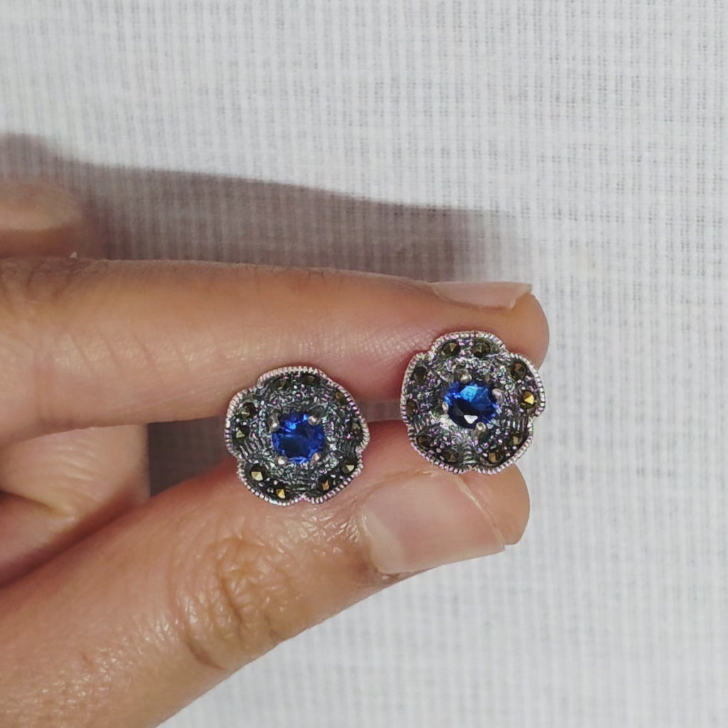 Sapphire Bloom Studs