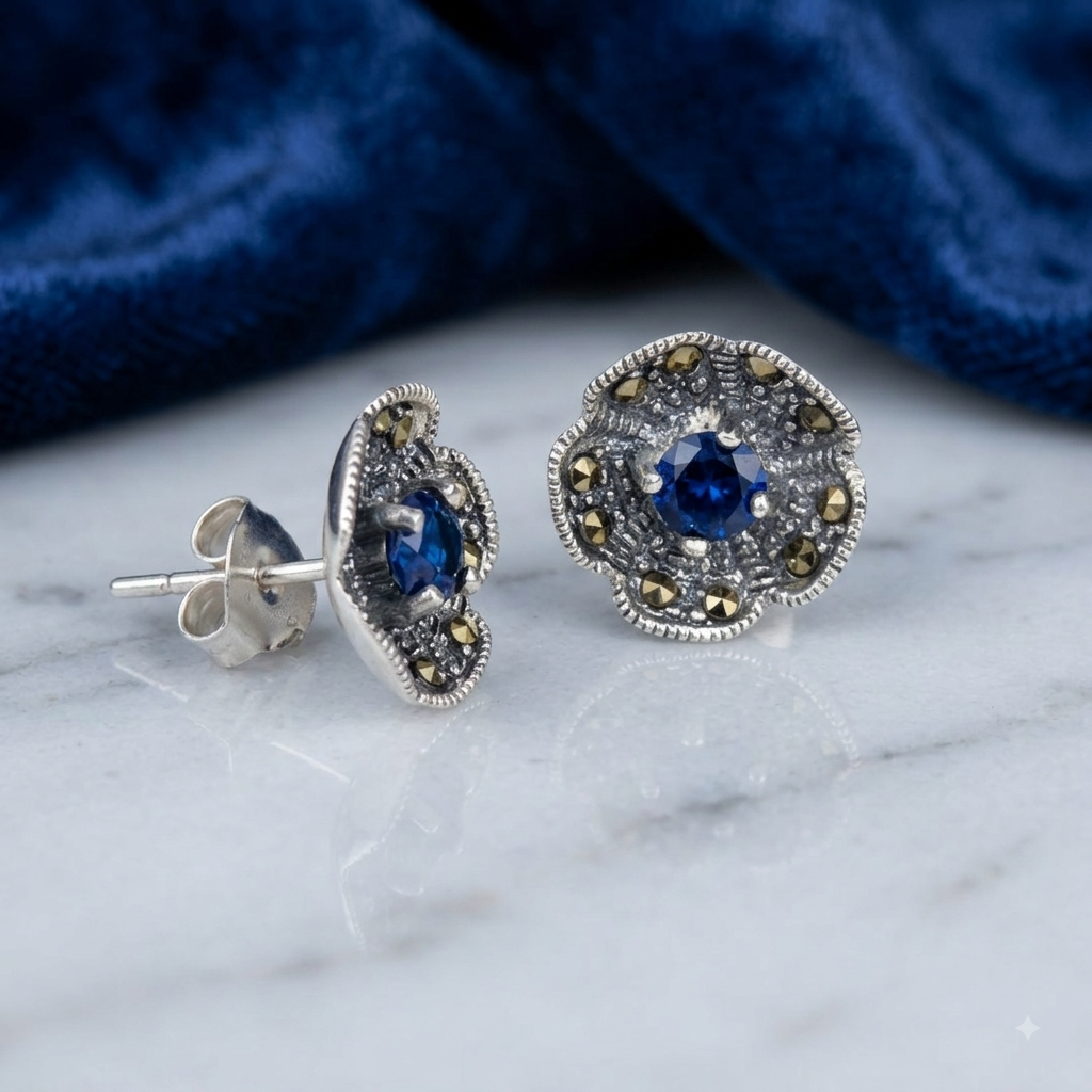Sapphire Bloom Studs
