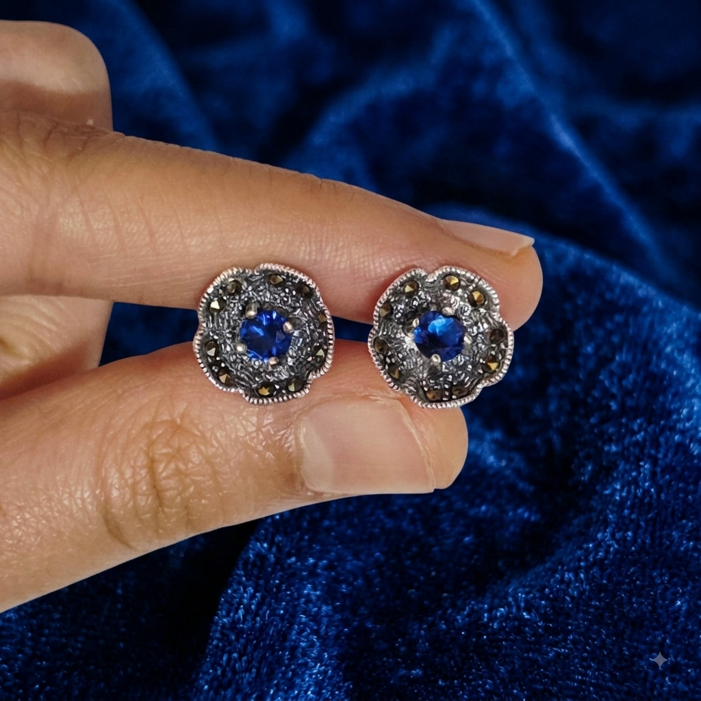 Sapphire Bloom Studs