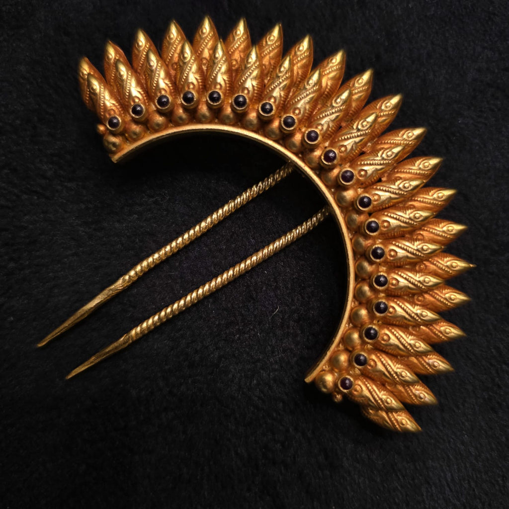 Nila Mayura 925 Silver Kesh Pin