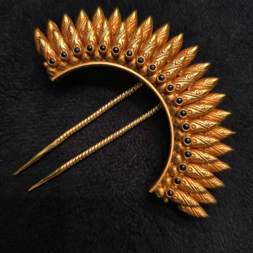 Nila Mayura 925 Silver Kesh Pin