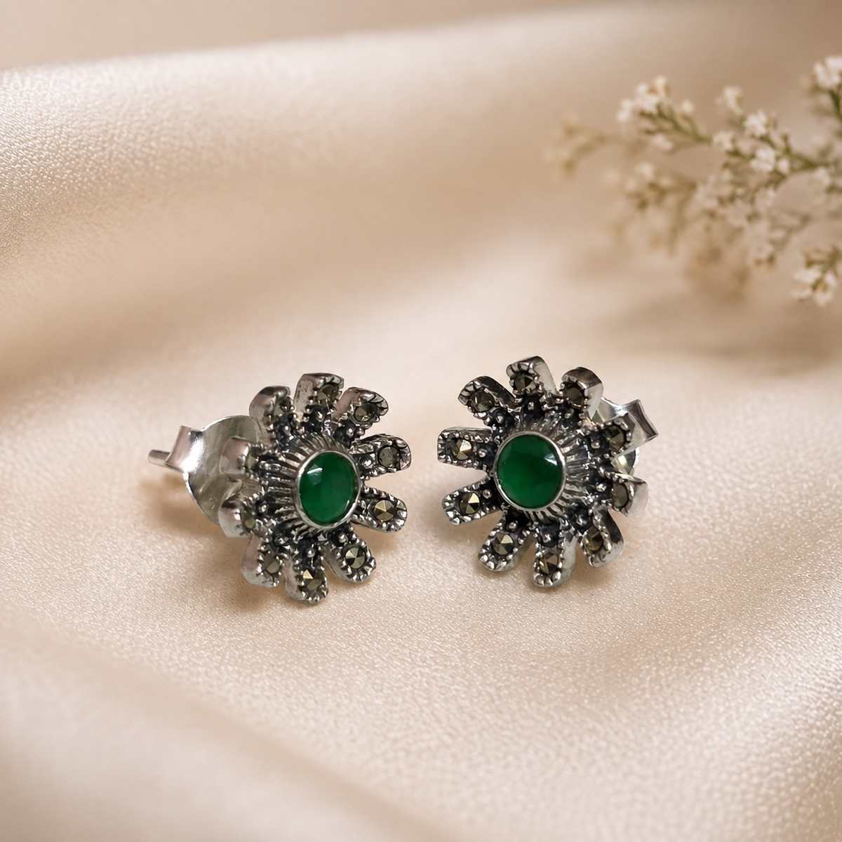 Emerald Bloom Studs